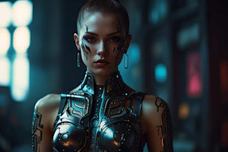 create art in cyberpunk style