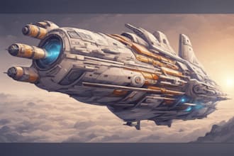 draw a best spaceship or any design illustration
