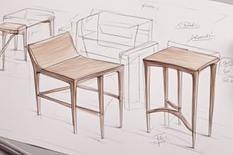 make 2d design sketches of your product ideas