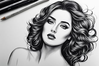 draw black and white illustration