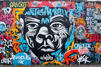 create unique street art graffiti collage