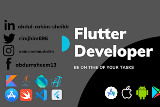 develop hybrid mobile app in flutter for android ios and web
