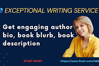 write an engaging author bio, book blurb or book description