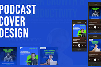 design a professional podcast cover design, thumbnail design
