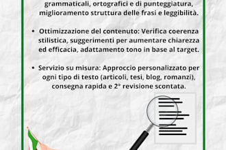 do servizio professionale di editing e proofreading in italiano