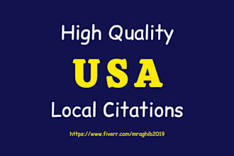 create 300 USA local citations USA listing for local business seo
