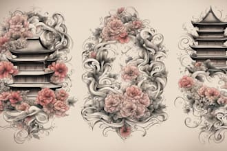 create original custom japanese tattoo design for you