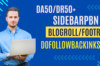 provide high da dr 50 plus blogroll sidebar seo backlinks