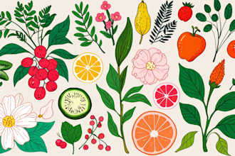 make botanical illustrations of flowers, plants, fruits