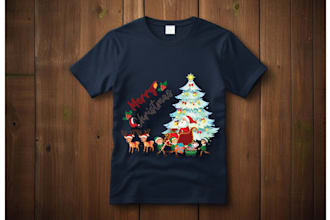 create ugly christmas tshirt design in 4hours
