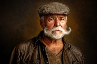 draw realistic digital oil painting portrait from photo
