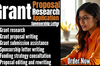 grant research, write grant proposal, grant submission and sponsorship letter
