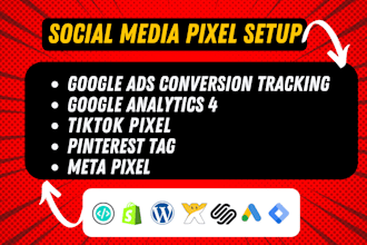 setup pinterest tag, snapchat, tiktok pixel, ga4, facebook conversion API