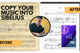 copy your sheet music scores into sibelius or musescore