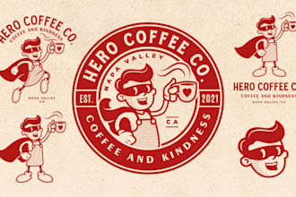make unique vintage retro 1920 character illustration logo