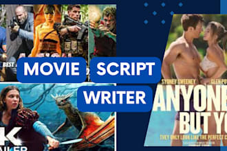 write movie script, film script, screenwriting, screen play, movie recap, novel