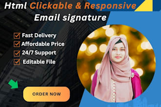 craft an HTML email signature that includes a clickable element