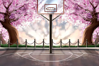 draw vtuber visual novel background, thumbnail and vtuber assets in anime