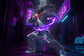 draw custom anime art, character, or fan art character