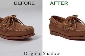 do professionally original shadow and background remove