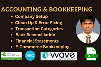 setup, cleanup, reconciliation and bookkeeping in quickbooks