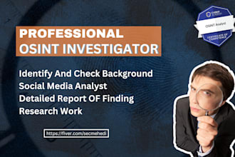 conduct a targeted osint investigation and deliver a detailed report