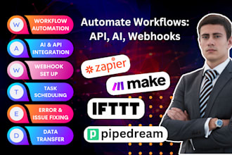 create workflow automation, zapier, make com, IFTTT, pipedream, API, vapi ai