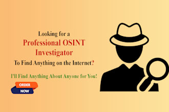 be your open source intelligence analyst and private investigator