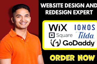 design or redesign a professional website using godaddy tilda square godaddy SEO