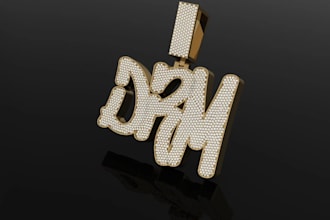 design custom 3d cad jewelry for 3d printing and 360 render