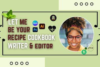 design recipes cookbook, cookbook formatting, recipes writing, cookbook editing