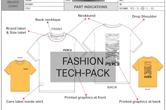 design activewear tech pack, cad drawing, sewing pattern and clo3d mockups cloth