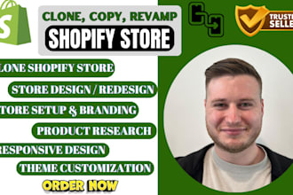 copy, clone shopify store, design sales dropshipping website, shopify redesign