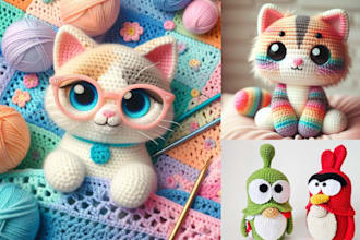 write amigurumi crochet pattern with step by step photo and video tutorial, etsy
