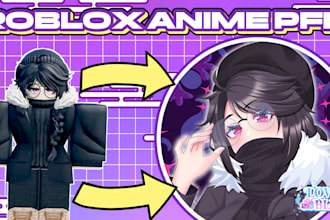 draw an anime pfp of your roblox pfp from roblox avatar