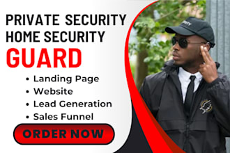 build private security website home security site generate security guard leads
