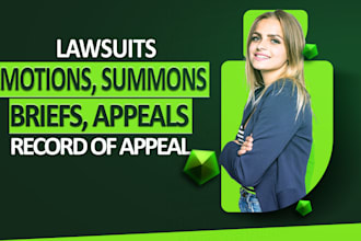 motions affidavit appeal brief discovery request complaint response alibi notice