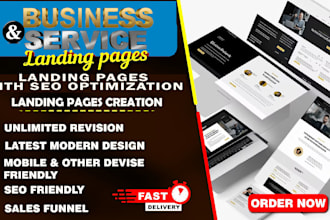 business landing pages service landing pages design landing pages SEO optimized