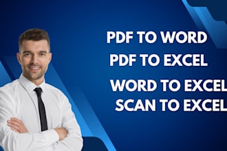do pdf to word, handwriting to word, word to excel, pdf to excel, web research