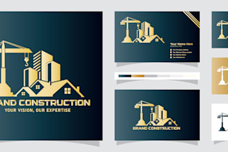 design real estate construction plumbing and hvac logo
