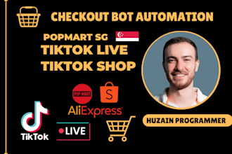 build automated tiktok live popmart sg checkout bot, tiktok live auto buying bot
