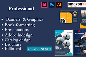 adobe indesign, book formatting, brochure, catalog design
