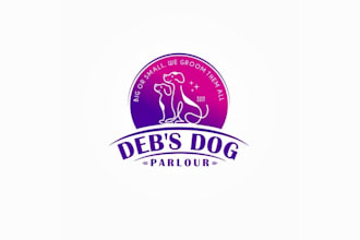 clean fun lines incorporating dogs grooming logo