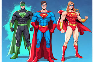 draw superhero comic characters or cartoons