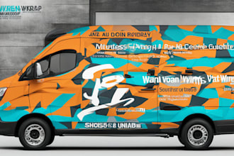 do a vehicle wrap design for van car truck trailer