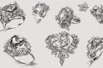 do a quick jewelry sketch design your concept