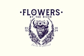 best buffalo flower crown logo design