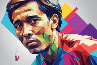 draw wpap pop art sport potrait