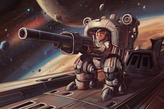 character, mech, spaceship, weapon or enviroment sci fi