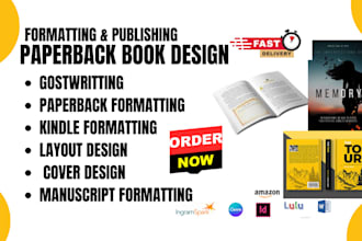 write, format, edit, and upload book, ebook on amazon kdp, paperback design kdp